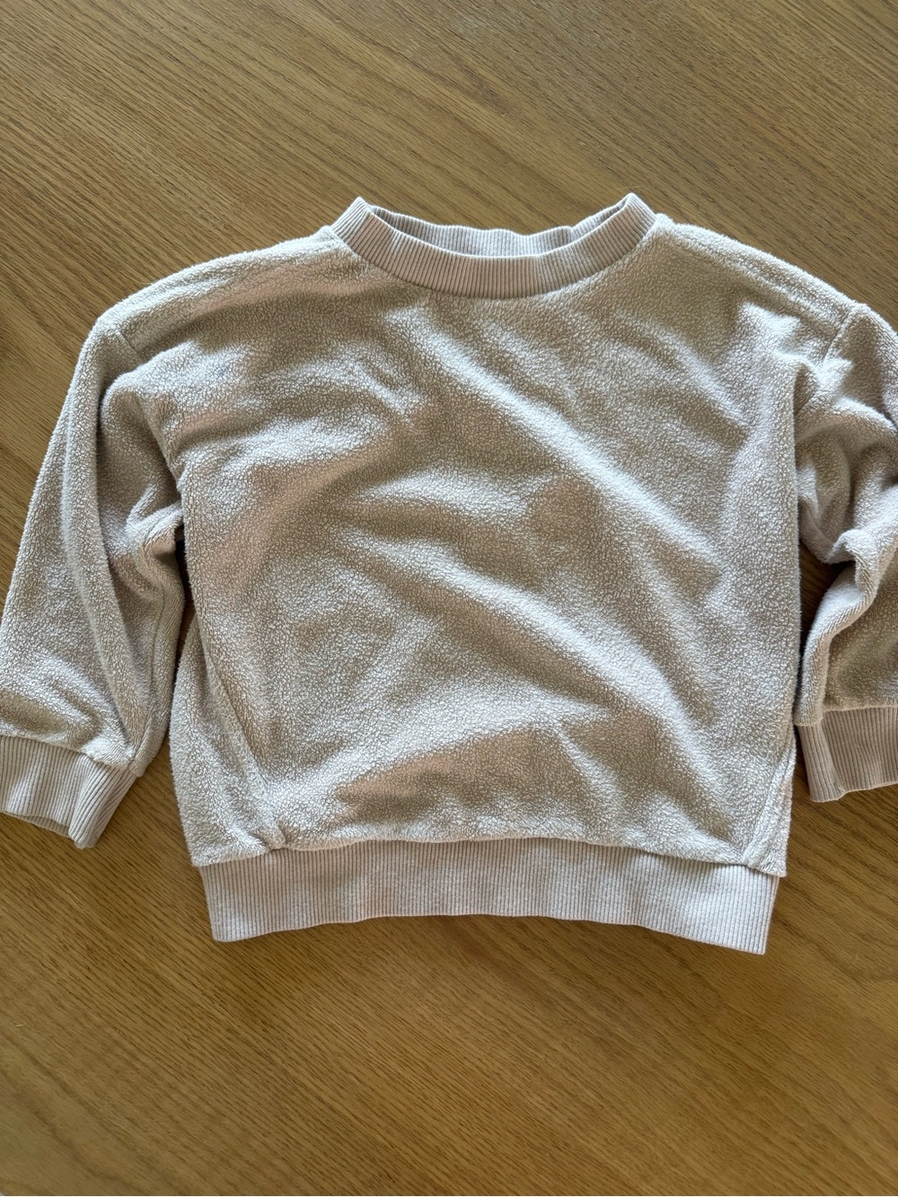 Kids Cream Terry Sweatshirt - Soft Pullover Top